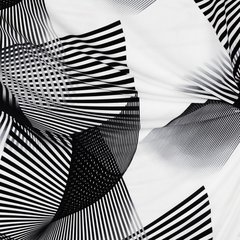 Crepe Diagonal Blanca Negra - Ribes y Casals