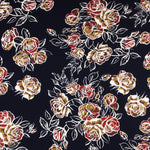 Crepe Elástica Floral Navy - Ribes y Casals