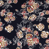 Crepe Elástica Floral Navy - Ribes y Casals