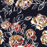 Crepe Elástica Floral Navy - Ribes y Casals