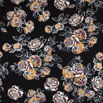 Crepe Elástica Floral Negra - Ribes y Casals