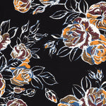 Crepe Elástica Floral Negra - Ribes y Casals