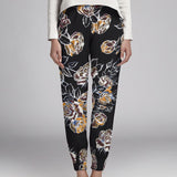 Crepe Elástica Floral Negra - Ribes y Casals