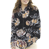 Crepe Elástica Floral Negra - Ribes y Casals