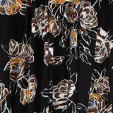 Crepe Elástica Floral Negra - Ribes y Casals