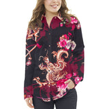 Crepe Estampada Dragón Negra - Ribes y Casals