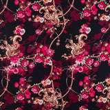 Crepe Estampada Dragón Negra - Ribes y Casals