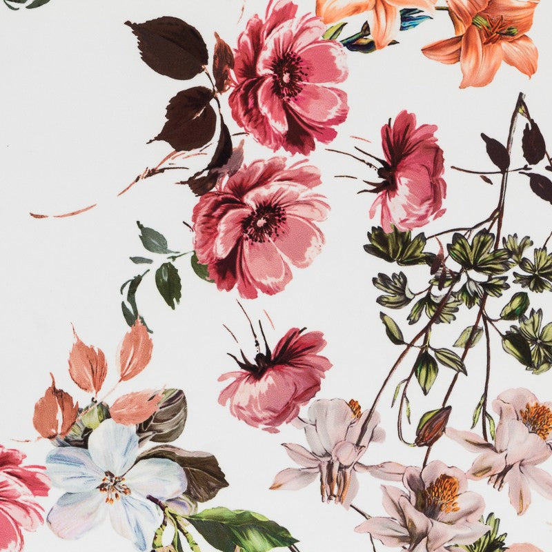 Crepe Estampada Floral Blanca - Ribes y Casals