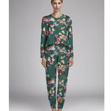 Crepe Estampada Floral Verde - Ribes y Casals