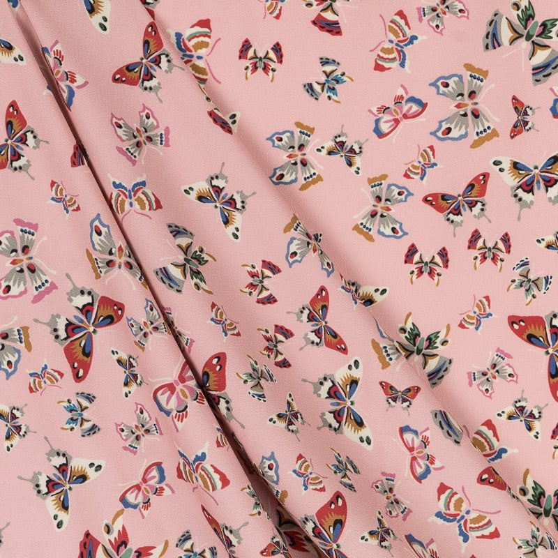Crepe Estampada Mariposas Nude - Ribes y Casals