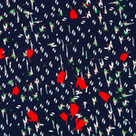 Crepe Floral Azul Marino - Ribes y Casals