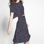 Crepe Floral Azul Marino - Ribes y Casals