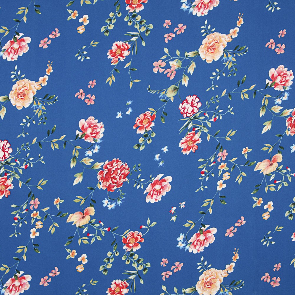 Crepe Floral Azulón - Ribes y Casals