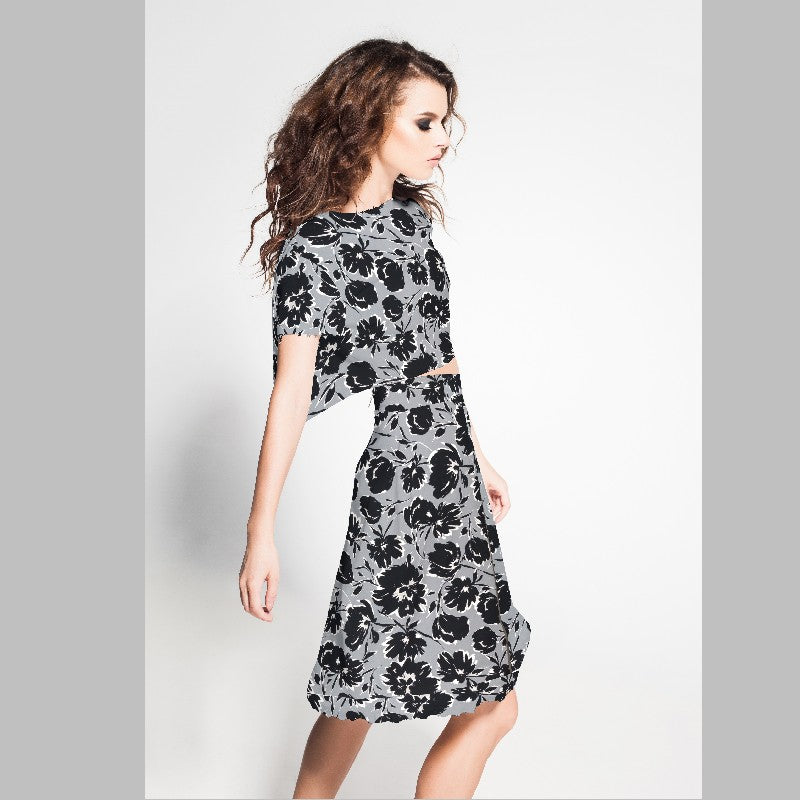 Crepe Floral Gris - Ribes y Casals