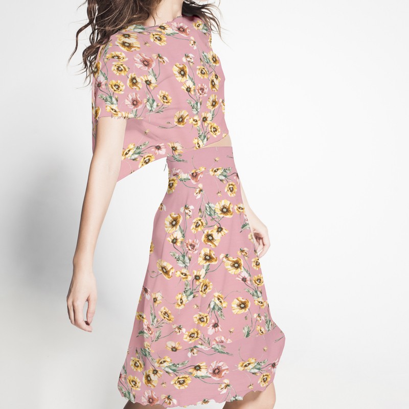 Crepe Floral Rosa - Ribes y Casals