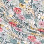 Crepe Floral Turquesa Claro - Ribes y Casals