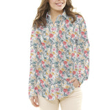 Crepe Floral Turquesa Claro - Ribes y Casals