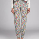 Crepe Floral Turquesa Claro - Ribes y Casals