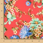 Crepe Florales Coral - Ribes y Casals