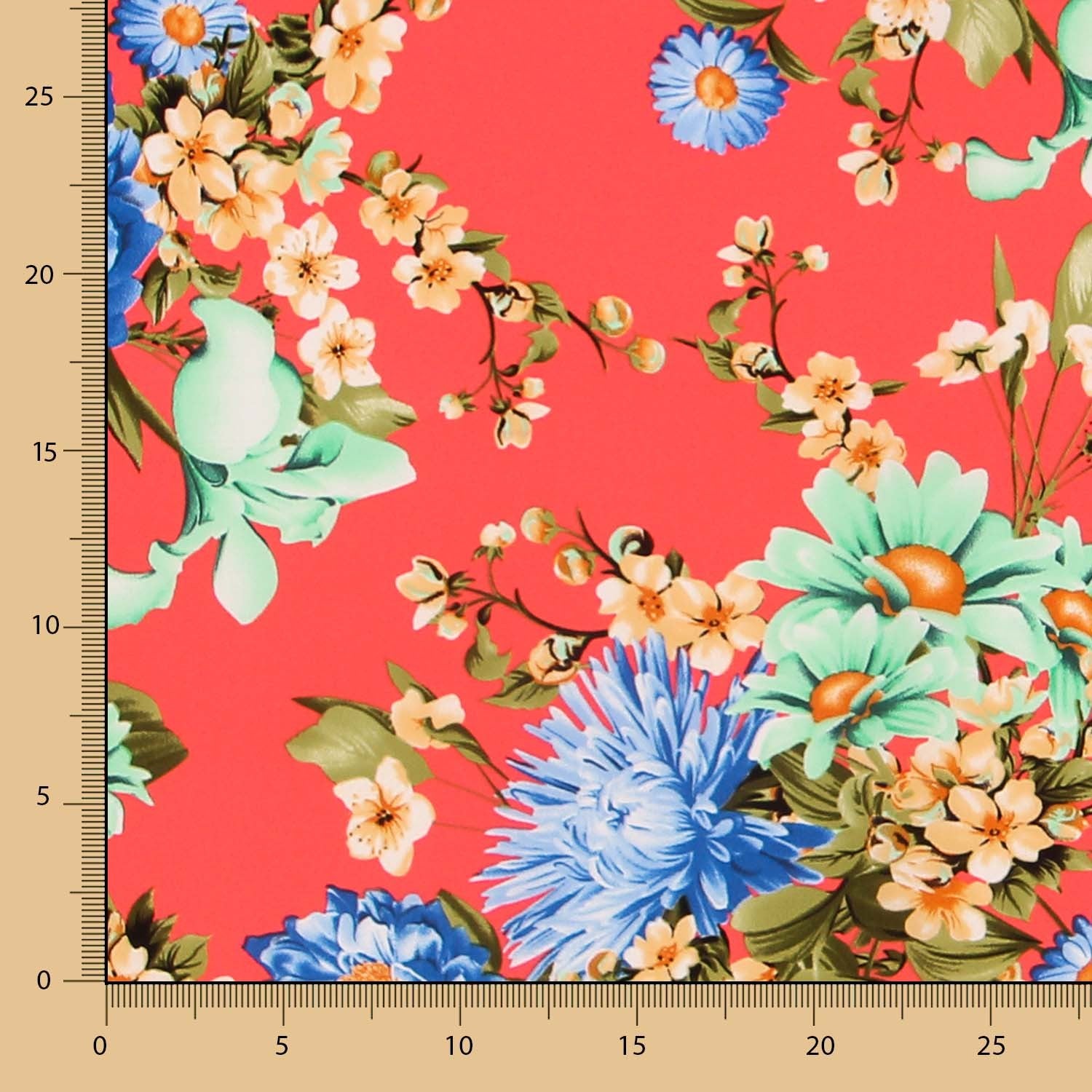 Crepe Florales Coral - Ribes y Casals