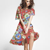 Crepe Florales Coral - Ribes y Casals