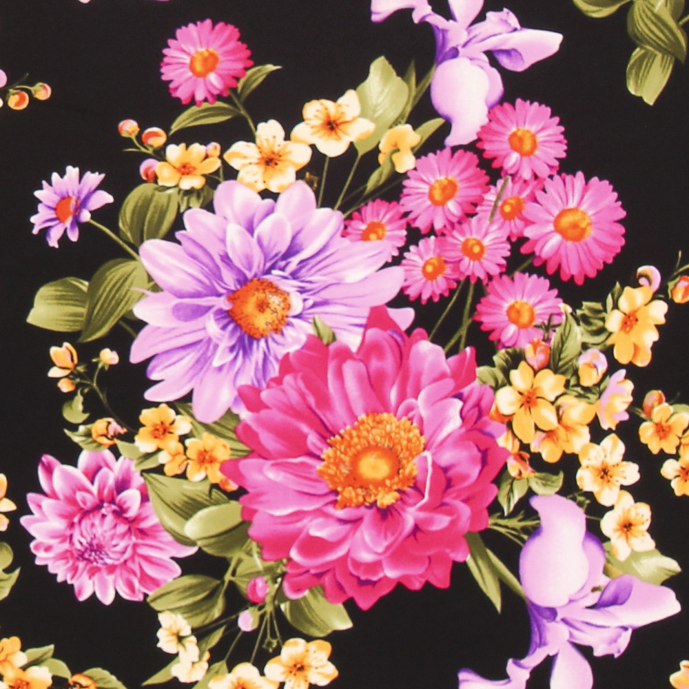 Crepe Florales Negra - Ribes y Casals