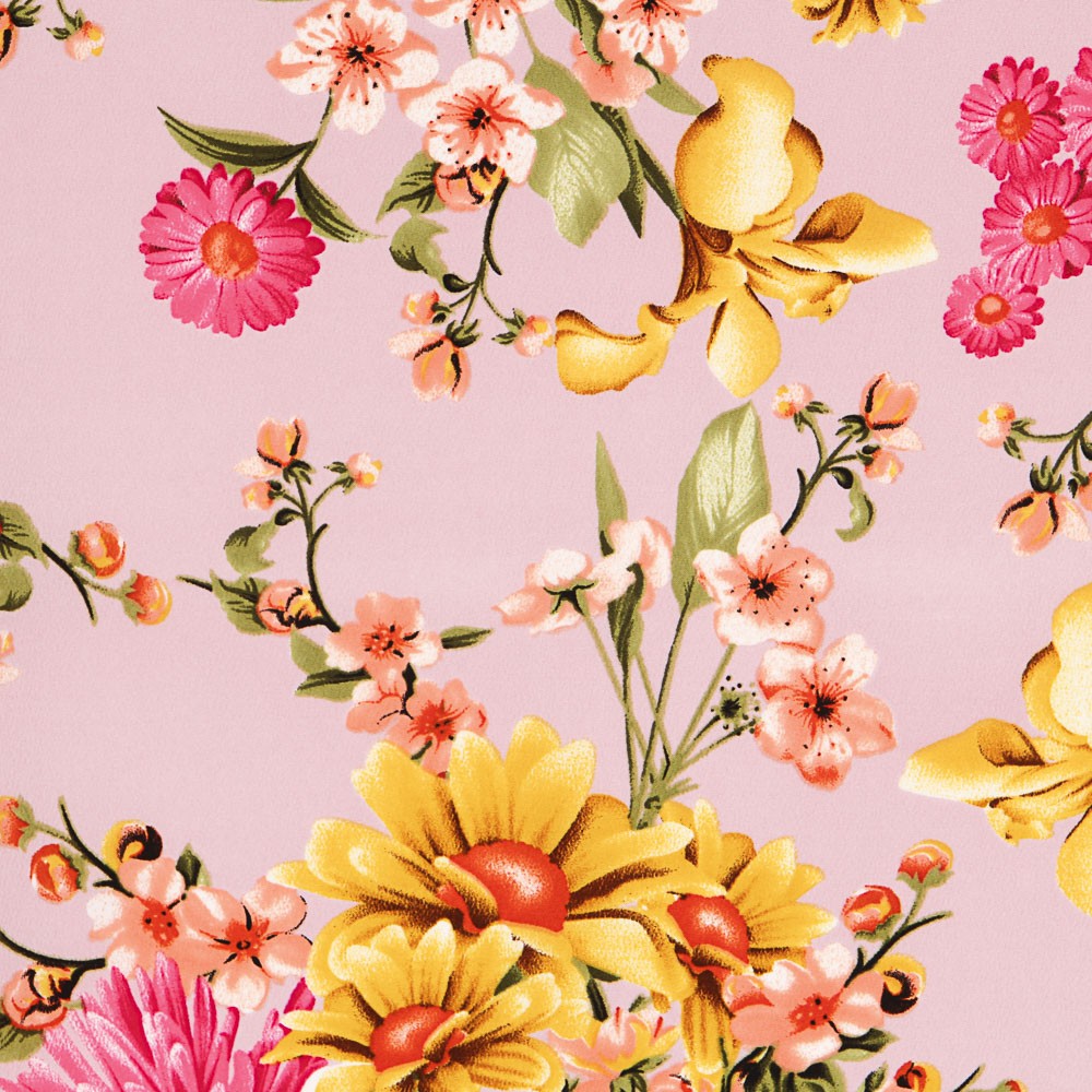 Crepe Florales Rosa - Ribes y Casals