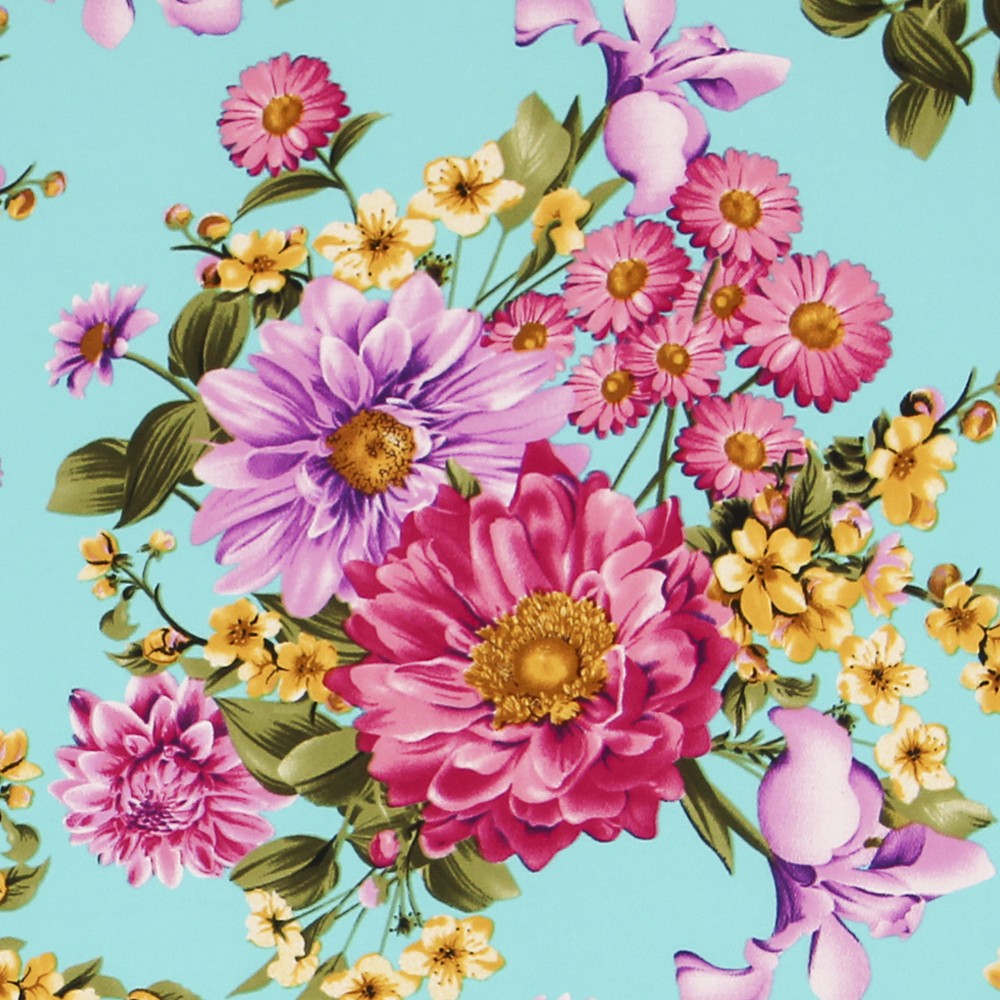 Crepe Florales Verde Agua - Ribes y Casals