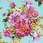 Crepe Florales Verde Agua - Ribes y Casals