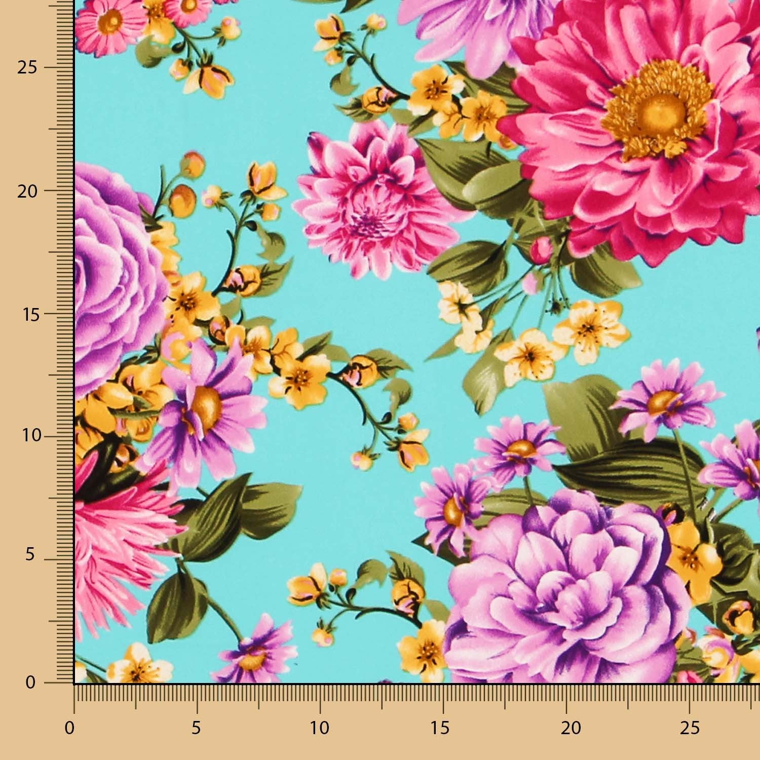 Crepe Florales Verde Agua - Ribes y Casals