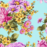 Crepe Florales Verde Agua - Ribes y Casals