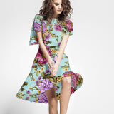 Crepe Florales Verde Agua - Ribes y Casals