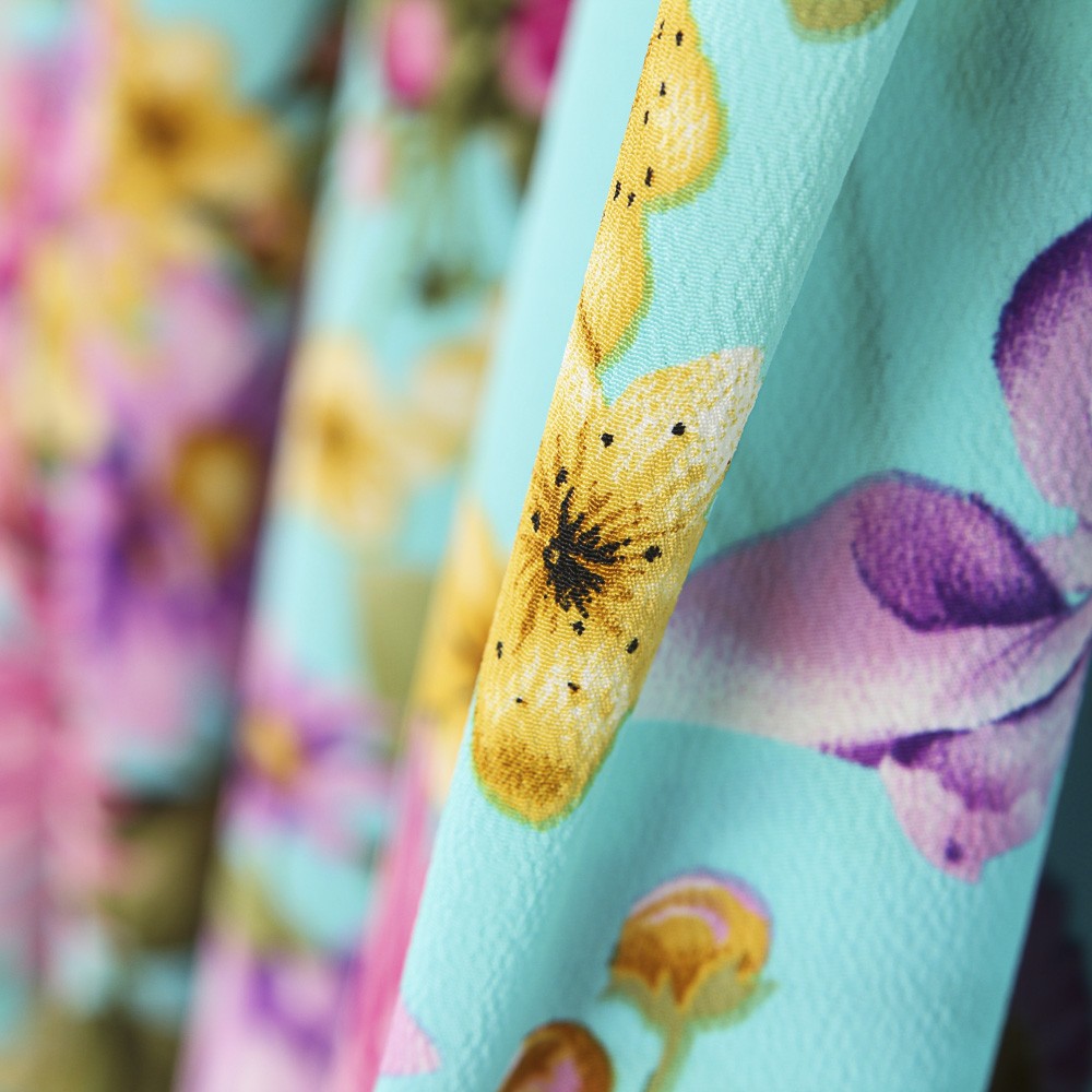 Crepe Florales Verde Agua - Ribes y Casals