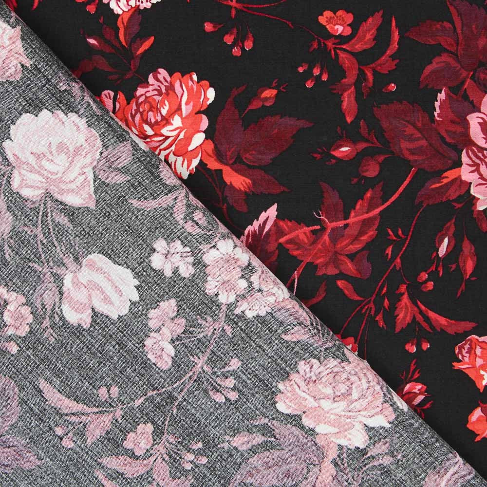 Crepe Florecitas Rosa - Ribes y Casals