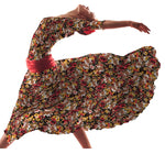 Crepe Flores Explosión Ocre - Ribes y Casals