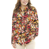 Crepe Flores Explosión Ocre - Ribes y Casals