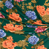 Crepe Flores Flamenca Esmeralda - Ribes y Casals