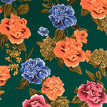 Crepe Flores Flamenca Esmeralda - Ribes y Casals