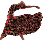 Crepe Flores Flamenca Negra - Ribes y Casals