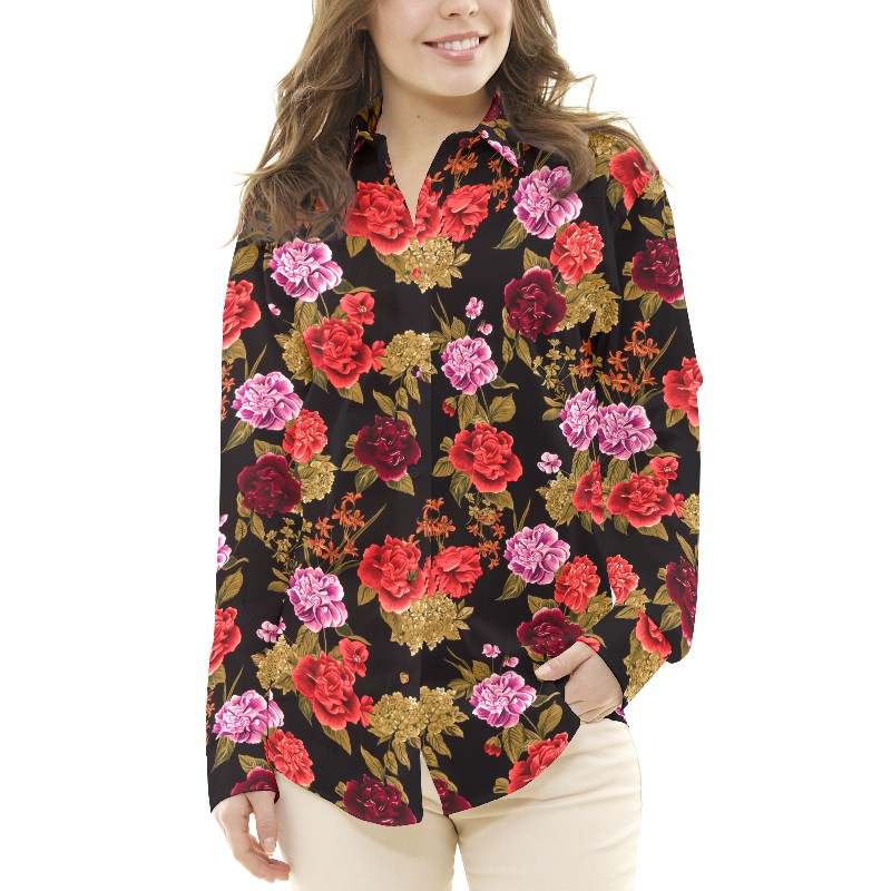 Crepe Flores Flamenca Negra - Ribes y Casals