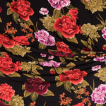 Crepe Flores Flamenca Negra - Ribes y Casals