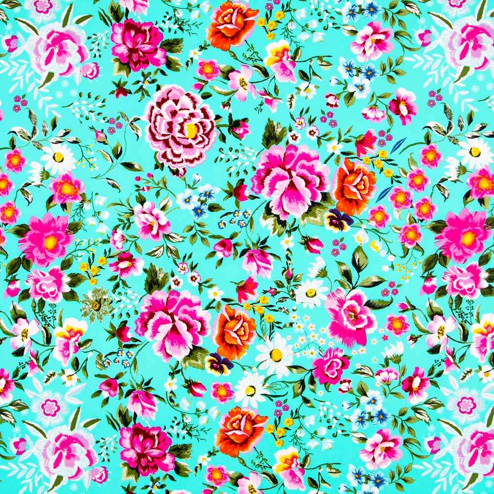 Crepe Flores Manila Agua - Ribes y Casals