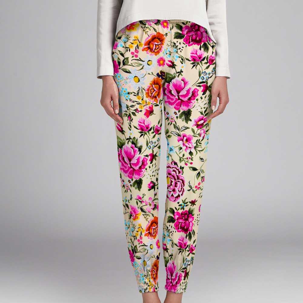 Crepe Flores Manila Cruda - Ribes y Casals