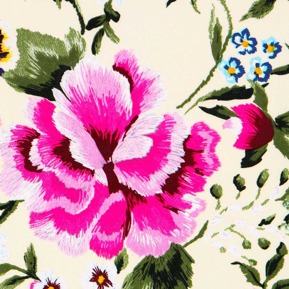 Crepe Flores Manila Cruda - Ribes y Casals