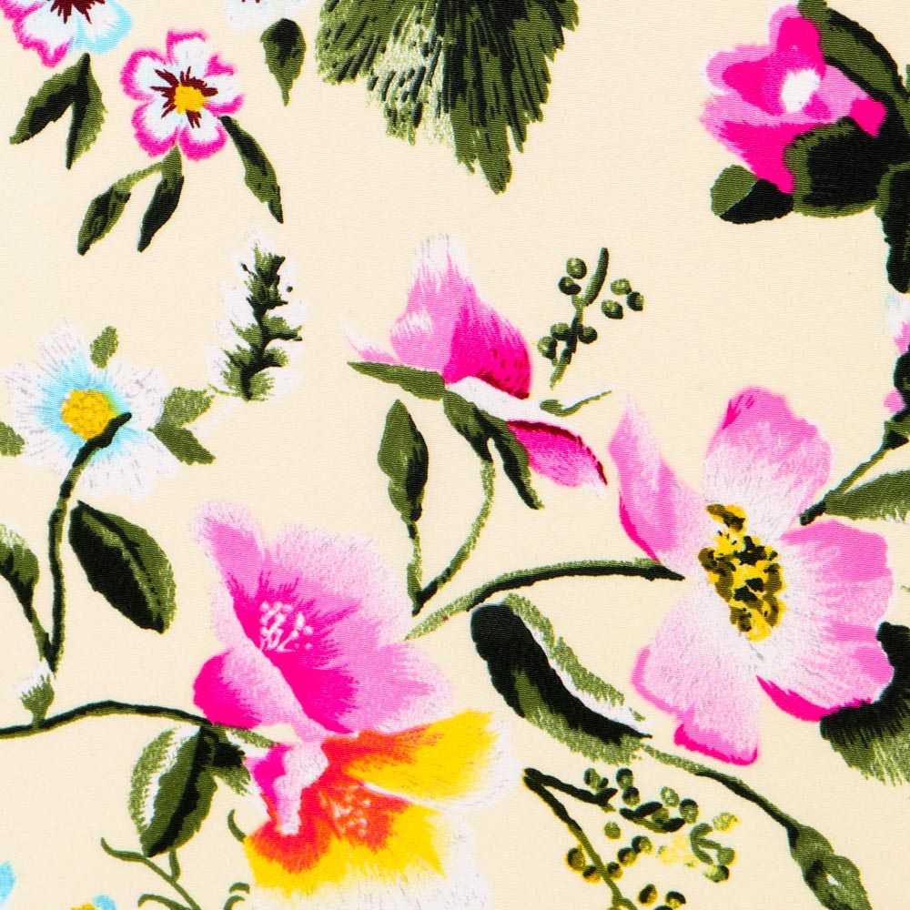 Crepe Flores Manila Cruda - Ribes y Casals