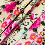 Crepe Flores Manila Cruda - Ribes y Casals