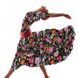 Crepe Flores Manila Negro - Ribes y Casals