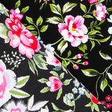 Crepe Flores Manila Negro - Ribes y Casals