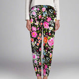 Crepe Flores Manila Negro - Ribes y Casals