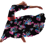 Crepe Flores Primavera Negra - Ribes y Casals